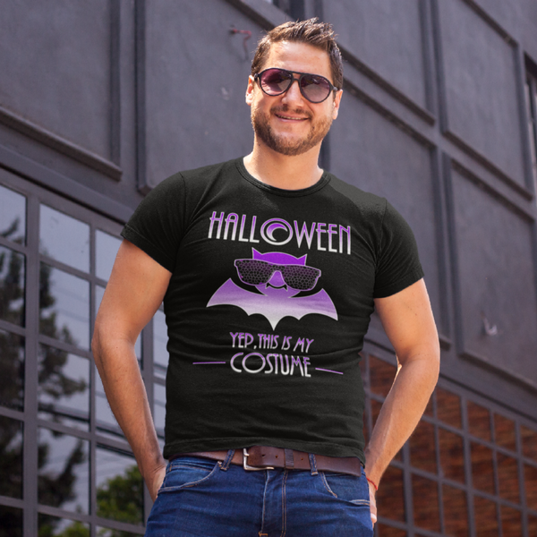 Funny Halloween Shirts for Men Halloween Clothes for Men Purple Bat Mens Halloween Shirts Halloween Tee